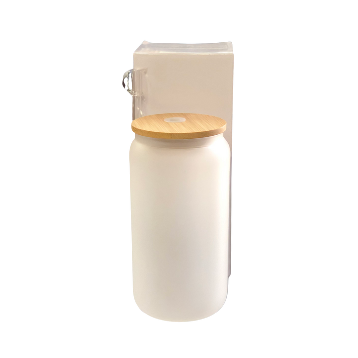 Frosted Glass Tumbler Sublimation :: 16oz Beer Can