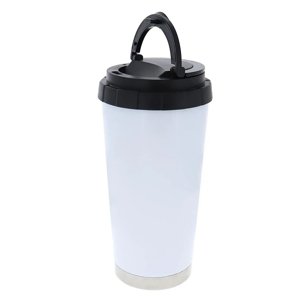 Travel Sublimation Tumbler with Handle Lid :: 16oz White