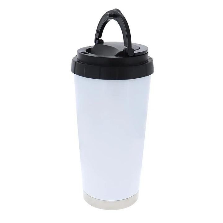 Travel Sublimation Tumbler with Handle Lid :: 16oz White