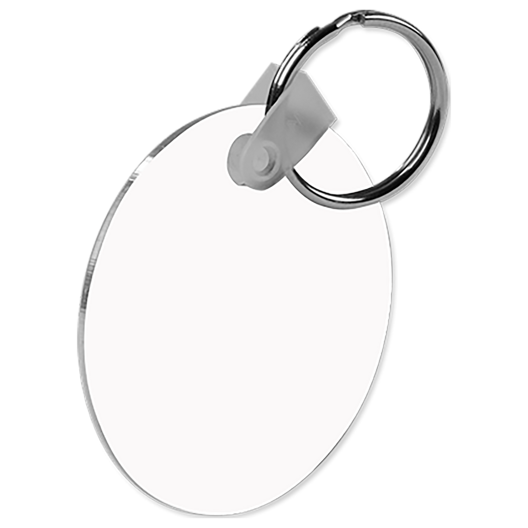 Unisub Round FRP Two-Sided Sublimation Keychain :: 2.5" Gloss White