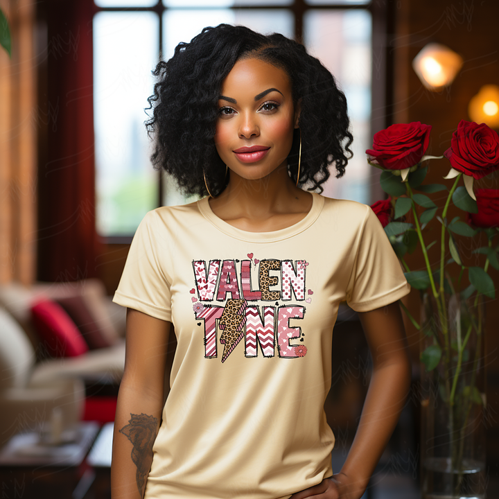 a woman standing in front of a vase of roses