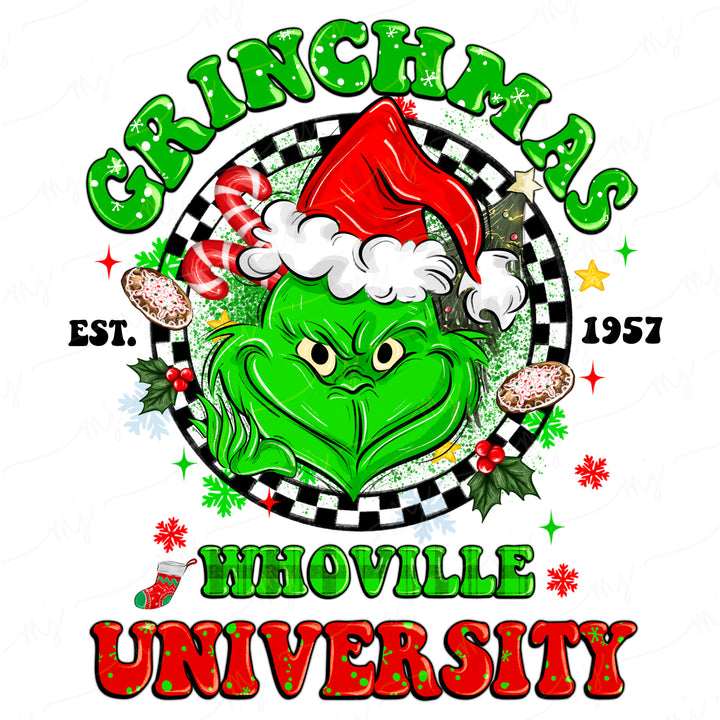 an image of a grin face wearing a santa hat
