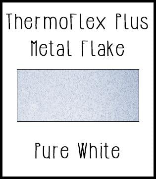 Metal Flake White ThermoFlex Plus HTV Metal Flake Heat Transfer Vinyl