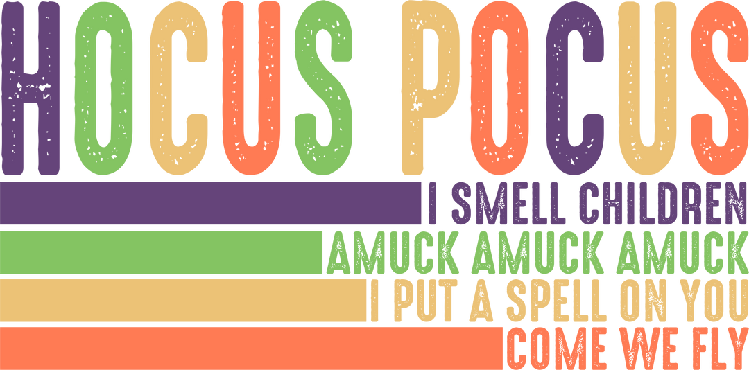 a poster with the words hoccus focus and small children