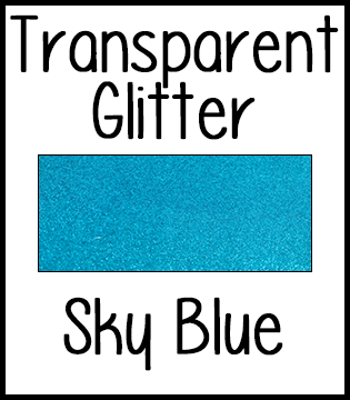 StyleTech Transparent Glitter Vinyl :: Sky Blue :: 12" x 1yd
