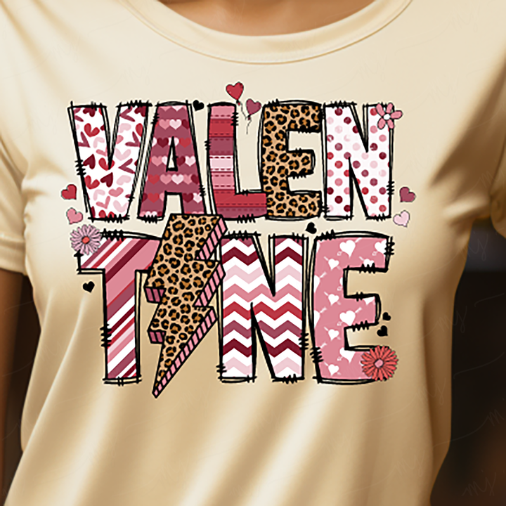 a woman wearing a t - shirt that says valen time