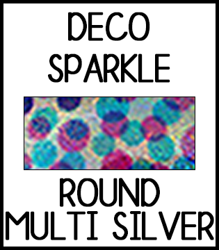 Deco Sparkle HTV :: Round Multi Silver ::  19" x 12"