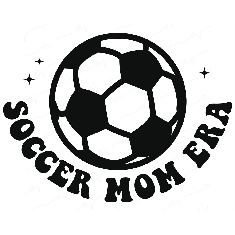 a soccer ball with the words soccer mom on it