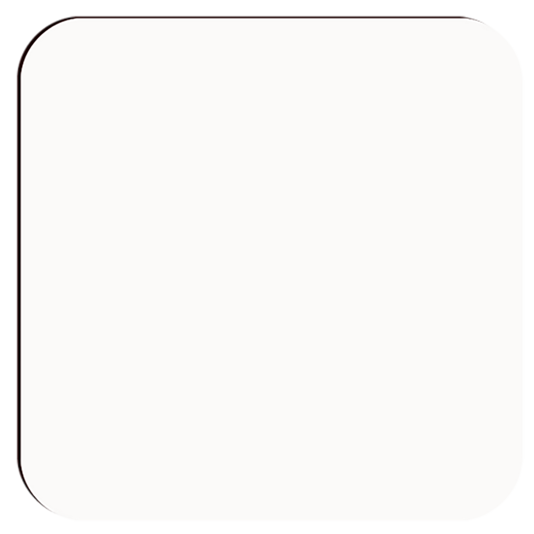 Gloss White Unisub Hardboard Square Coaster with Cork Back :: 3.75"