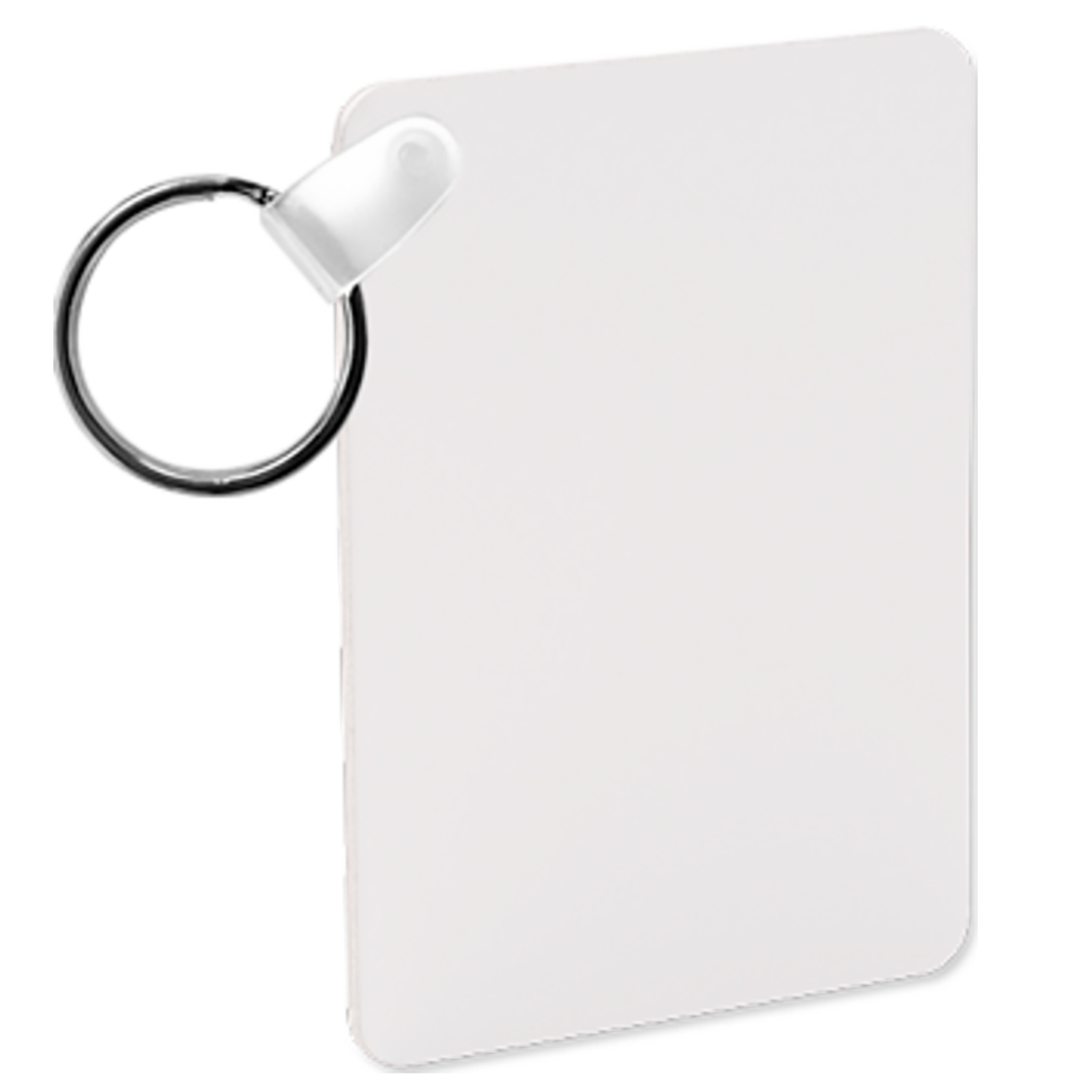 White Gloss Sublimation Aluminum Rectangle Keychain :: 1.6