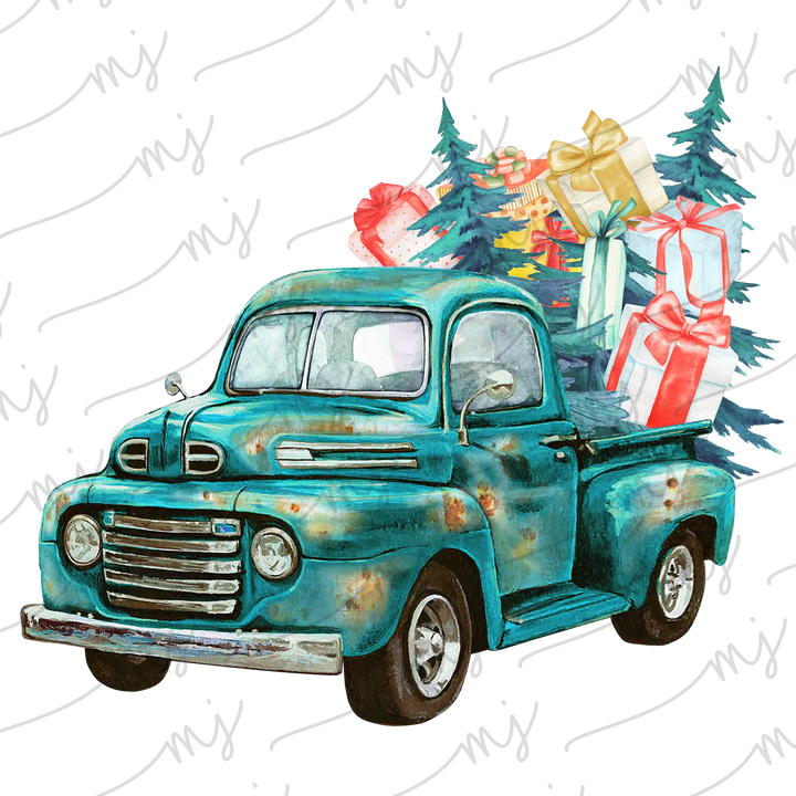 Transfer :: Green Christmas Truck #CMAS14
