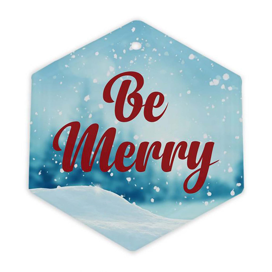 Blank Sublimation Glass Hexagon Ornament :: 3.5"