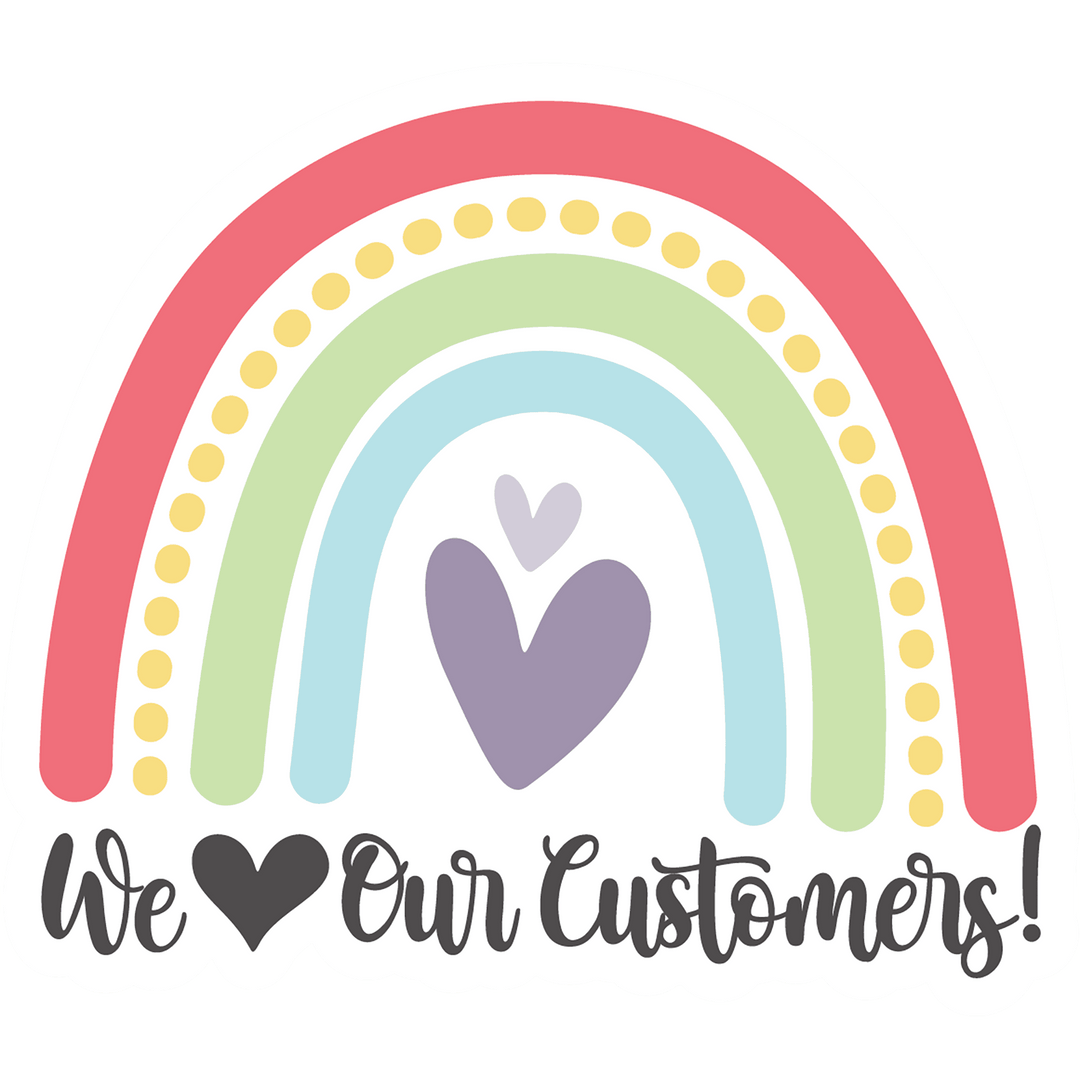 Sticker :: Love Our Customers Rainbow