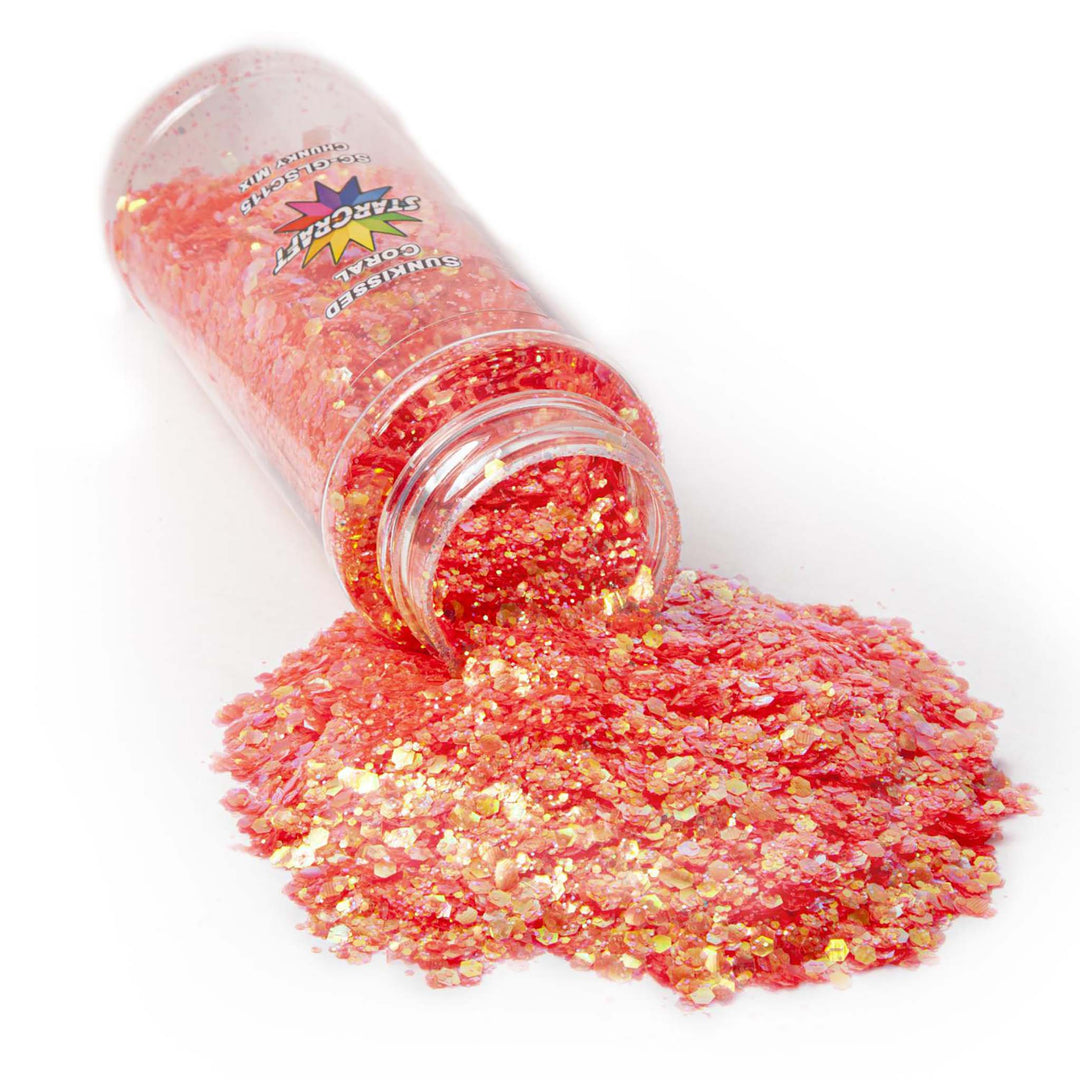 StarCraft Glitter :: Chunky & Shapes :: Sunkissed Coral (3.75oz bottle)